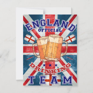 イングランド公式の飲みチーム。ビールおもしろい ポストカード