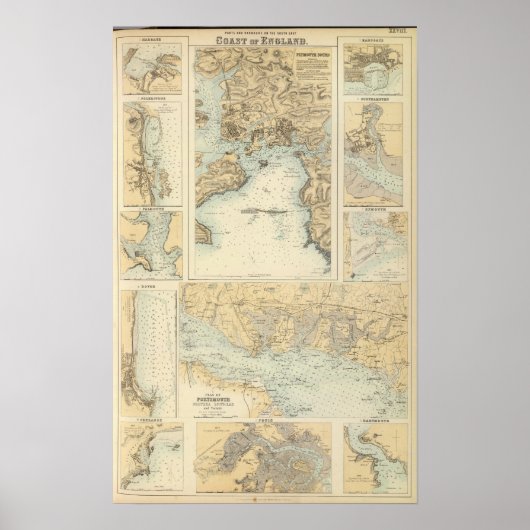 イングランド南岸の港湾 ポスター (正面)