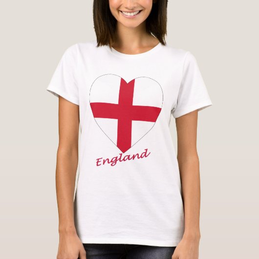 イングランド国旗のハート Tシャツ (正面)