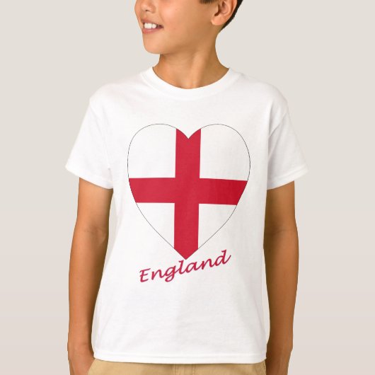 イングランド国旗のハート Tシャツ (正面)