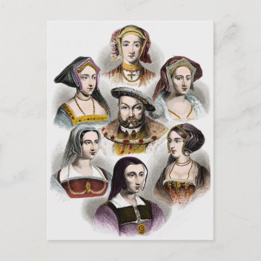 イングランド国王ヘンリー8世 | 6人の妻 ポストカード (正面)