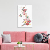 イングランド地図の記号 キャンバスプリント (インサイチュ (リビング))