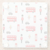 イングランド記号パターン ガラスコースター (裏面)