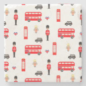 イングランド記号パターン ストーンコースター (正面)