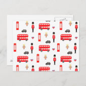 イングランド記号パターン ポストカード (正面/裏面)