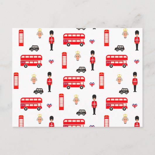 イングランド記号パターン ポストカード (正面)