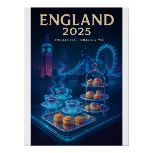 イングランド2025 – タイムレス茶、タイムレススタイル ポスター (正面)