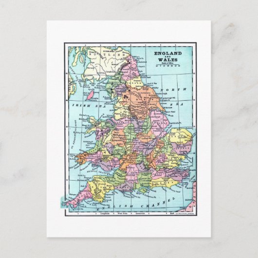 イングランド・ウェールズヴィンテージはがき ポストカード (正面)