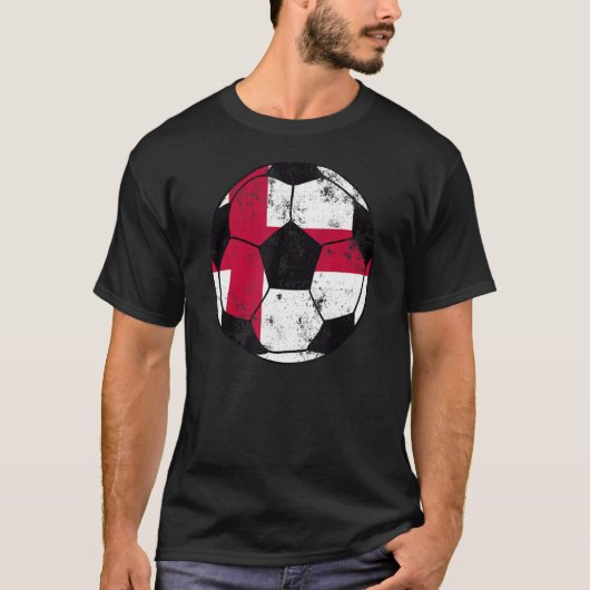 イングランド・サッカー・イングランド国旗のサッカー1 Tシャツ (正面)