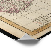 イングランド・スコットランドとアイルランドの新しい地図 ポスター (角)