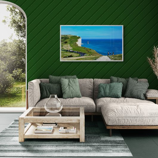 イングランド，セブン・シスターズ，ビーチシー・ヘッドライト・ハウス キャンバスプリント