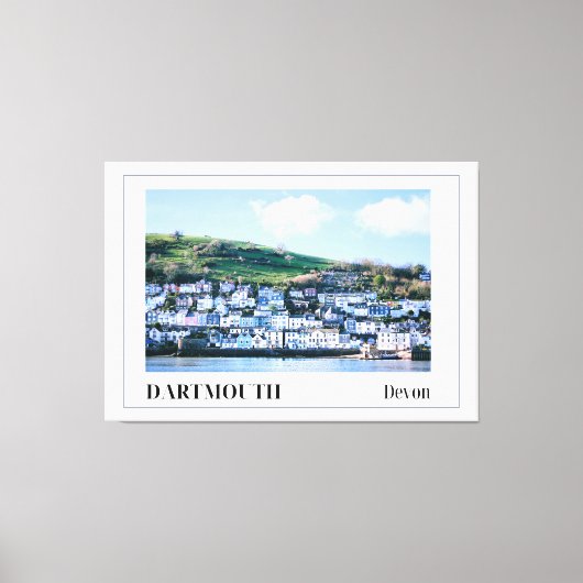 イングランド，デボン，ダートマス キャンバスプリント (正面)