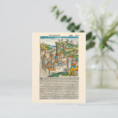 イングランド・ニュールンベルク年代記1493中世の古書 ポストカード (スタンド正面)