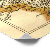 イングランド，ヨークシャー州地図 ポスター (角)