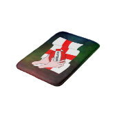 イングランド・ラグビー・チーム・サポーター国旗とボール バスマット (アングル)