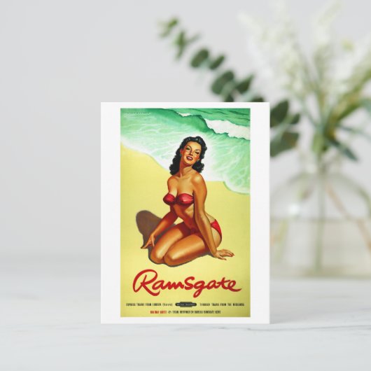イングランド・ラムスゲートが古代旅行のポスターを復活 ポストカード (スタンド正面)