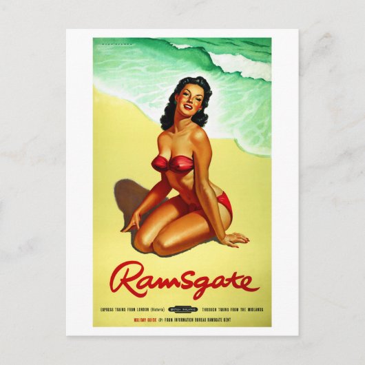 イングランド・ラムスゲートが古代旅行のポスターを復活 ポストカード (正面)