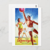 イングランド・ラムスゲート復元ヴィンテージ旅行ポスター ポストカード (正面/裏面)