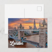 イングランド、ロンドンの日没 ポストカード (正面/裏面)