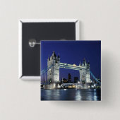 イングランド、ロンドン、タワーブリッジ3 缶バッジ (正面&裏面)