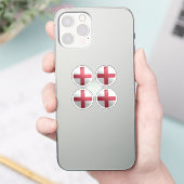 イングランド 光沢のある円形の旗 シール (スマートフォン)