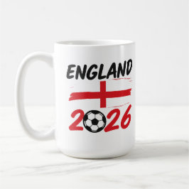 イングランド 2026 サッカー ファン デザイン、クロスとフットボール コーヒーマグカップ