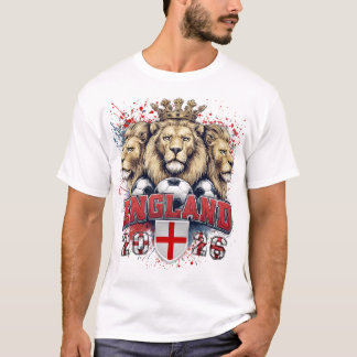 イングランド 2026 ライオン, イングランド サッカー, フットボール ファン Tシャツ