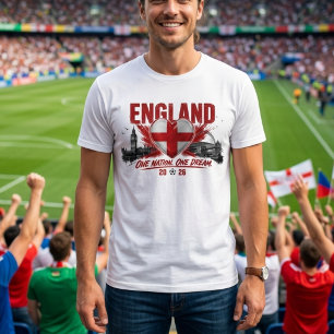 イングランド One Nation One Dream 2026 グローバルサッカー Tシャツ