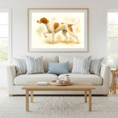 イングリッエレガントトポインタードッグウォーター色 ポスター