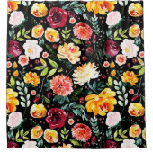 イングリッカラフルグガーデンサマーウォーターカラー花 シャワーカーテン (正面)