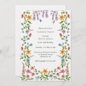 イングリッカラフルグガーデンパーティー誕生日 招待状 (正面/裏面)