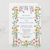 イングリッカラフルグガーデンフローラブライダルシャワー 招待状 (正面/裏面)