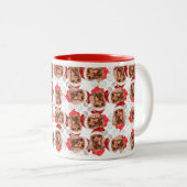 イングリッシュおもしろいコッカークリスマスパターン ツートーンマグカップ (正面右)