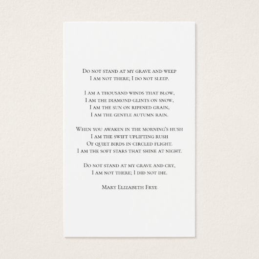 イングリッシュアイビーつる植物グリーナリー葬儀記念祈りの言葉 (裏面)