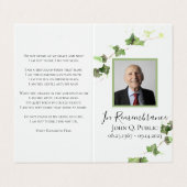 イングリッシュアイビーつる植物グリーナリー葬儀記念祈りの言葉 名刺 (外部フラット)