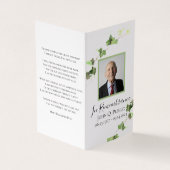 イングリッシュアイビーつる植物グリーナリー葬儀記念祈りの言葉 名刺 (外部)