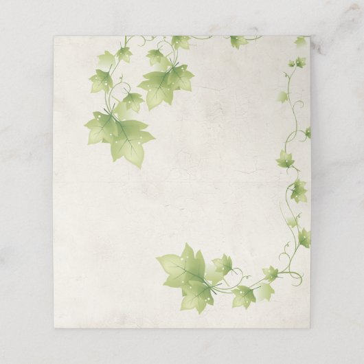 イングリッシュアイビー結婚の折り畳み座席表 プレイスカード (外部開封)