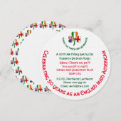 イングリッシュアイリッシュUSAシャムロックパーソナライズされた誕生日 招待状 (正面/裏面)