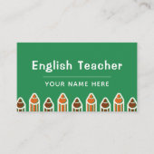 イングリッシュカラフル先生プ鮮やかペンシル 名刺 (正面)