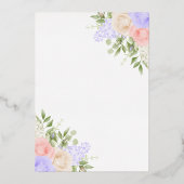 イングリッシュカントリーガーデンフォイル結婚式招待状 箔シーズンカード (裏面)