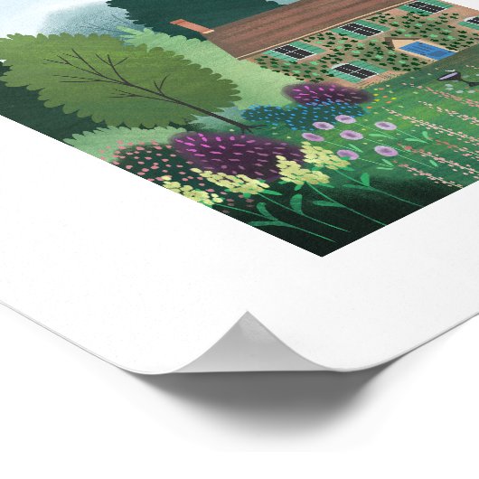 イングリッシュカントリーコテージハウスアートプリント ポスター (角)