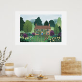 イングリッシュカントリーコテージハウスラージプリント ポスター (キッチン)