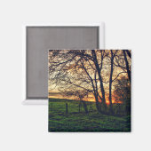 イングリッシュカントリーサイドサンセットHDRアート冷蔵庫用マグネット マグネット (正面/裏面)