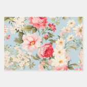 イングリッシュカントリーサイドフラワーガーデンと水玉模様 ラッピングペーパーシート (正面)