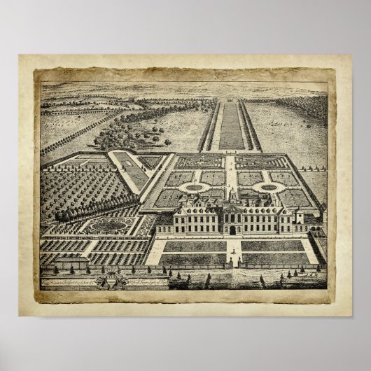 イングリッシュカントリーハウスアーキテクチャスケッチプリント5 ポスター (正面)