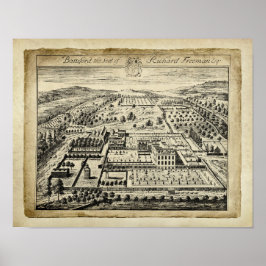 イングリッシュカントリーハウスアーキテクチャスケッチプリント8 ポスター