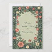 イングリッシュカントリー　ウィリアムモリススタイルのハウスウォーミン 招待状 (裏面)