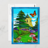 イングリッシュガーデンお洒落フォークアート ポストカード (正面/裏面)