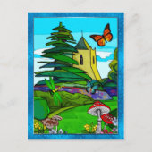 イングリッシュガーデンお洒落フォークアート ポストカード (正面)