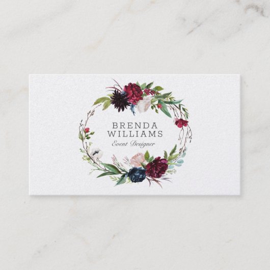 イングリッシュガーデンカラフル花リースビジネスca 名刺 (正面)